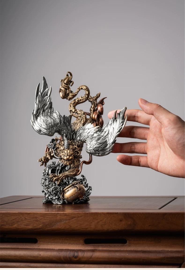 Brass Pi Xiu Figurine Feng Shui Wealth Guardian Statue, Chinese ...