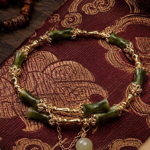 EverestArtStudios Bamboo Jade Bracelet – Symbol of Growth, Prosperity & Good Fortune