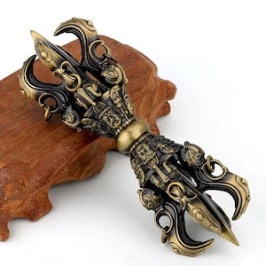 Handcrafted Vajra Dorjee Nepalese Brass Handmade Tibetan Style gift Tibetan Vajra Dorje Sacred Buddhist Ritual