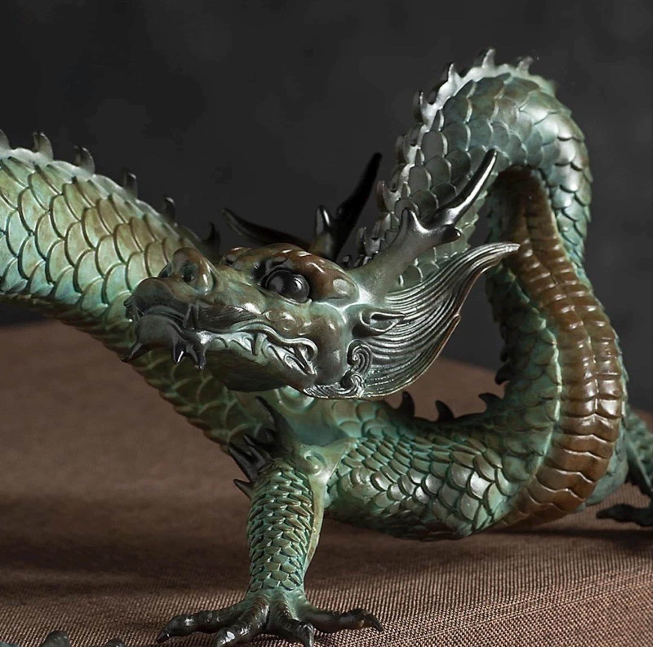 新作人気 Dragon Chinese Vintage Statue Etsy - 工芸品