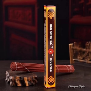 Handcrafted Red Crystal Incense: South Indian Tibetan Herbal Sticks