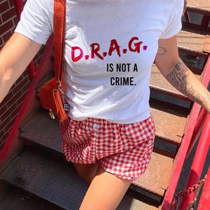 Drag is Not a Crime Tee, Support Local Drag Queens Top, LGBTQ Pride Apparel, Drag Community Gifts, Pro Drag T-Shirt