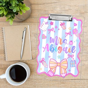 Custom Teacher Clipboard, Personalized Acrylic Clipboard for Teacher, Teacher Appreciation Gift, Back To School Gift, Classroom Must Have