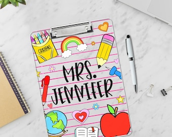 Personalized Teacher Gifts, Custom Acrylic Clipboard With Teacher Name, Back To School Teacher Appreciation Gift