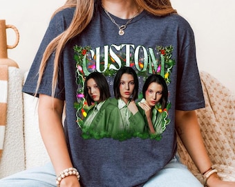 Camiseta pirata de rap personalizada Comfort Colors, camiseta pirata navideña personalizada, camiseta con foto personalizada, regalo navideño para niña, camiseta con cara