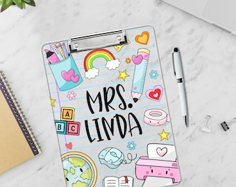 Personalized Teacher Gifts, Custom Acrylic Clipboard With Teacher Name, Elements Teacher Clipboard, Back To School Teacher Appreciation Gift