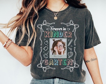 Custom Kindergarten Teacher Shirt, Comfort Colors, Personalized Photo