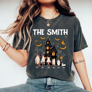 Comfort Colors  Custom Name Shirt, Personalized Halloween Family Shirt, Halloween Ghost Family Shirt, Family Matching Halloween Shirt