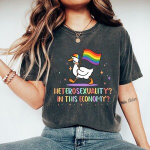 Comfort Colors Heterosexuality In This Economy Shirt, Pride Shirt, Proud Mom Tee, Pride Gift, LGBTQ Shirt, Lesbian Shirt, Pride Peace Tee