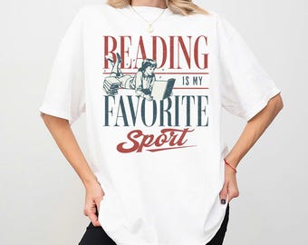 Vintage Reading Is My Favorite Sport Png, Bookish Sublimation Png, Book Lover Png, Bookworm Clipart, Librarian Shirt Png