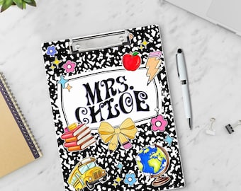 Portapapeles personalizado para profesores, cuaderno de composición personalizado con nombre, regalo de regreso a clases, agradecimiento a los profesores, regalo de fin de curso