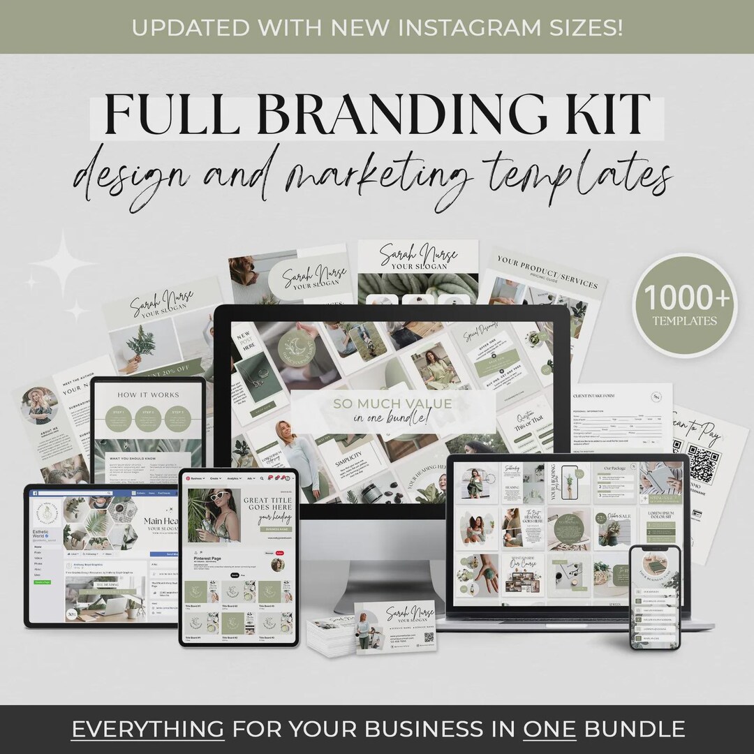 1000+ Canva Branding Kit Templates, Social Media Bundle - Etsy
