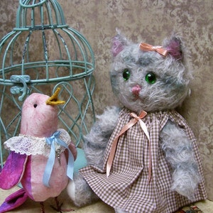 Instant Delivery PDF Pattern for 12" Scruffy Cat and 6" Cindy Birdsong