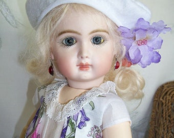 11" Bleuette  "Paris Bouquet" Hanky Dress, Beret and Half Slip