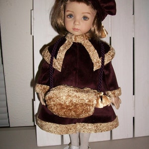 New Effner 13&quot; Little Darling size  PDF PATTERN Winter Coat, Muff and Hat