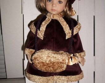 New Effner 13" Little Darling size  PDF PATTERN Winter Coat, Muff and Hat