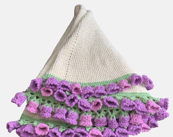 Pattern With Video tutorial, Crochet lily of the valley bouquet blanket pattern , Beginner friendly, English Patterns, US terms.