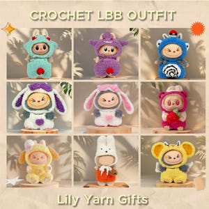 Crochet Labubu  Outfit, Handmade Customizable Clothes for Labubu Lovers,Fits Labubu Gen1/ 2,17cm Dolls, Halloween Gifts, Gifts for her
