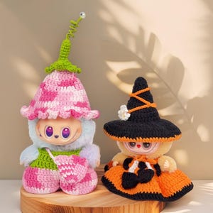 Crochet Labubu Outfit, Handmade Customizable Clothes for Labubu Lovers,Fits Labubu Gen 1/2/3,17cm Dolls, Halloween Gift
