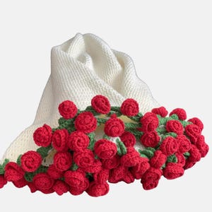 Pattern With Video tutorial, Crochet ROSE bouquet blanket pattern, Beginner friendly, English Patterns, custom blanket
