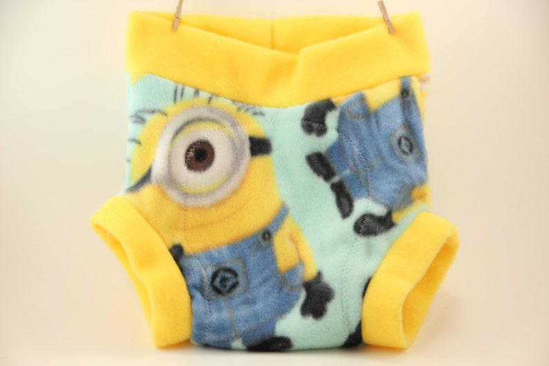 Great Baby Shower Gift Minion Fleece Shortie Soaker Diaper Cover