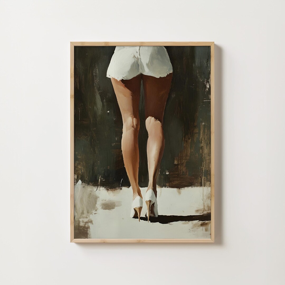 Woman Legs Oil Paint Wall Art, Woman Legs Painting Printable Poster