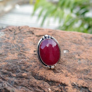 Ruby Ring, Mens Handmade Ring, Turkish Handmade Silver Men Ring, Ottoman Men Ring, Men's Jewelry, Gift for Him, 925k Sterling Silver Ring