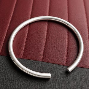 Handmade Silver Adjustable Thin Bangle, Minimalist Open Cuff Bracelet, Stackable Jewelry