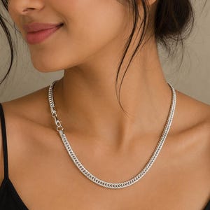 925 Sterling Silver Snake Chain Necklace, Minimalist Handmade Unisex Daily Wear Pendant Chain