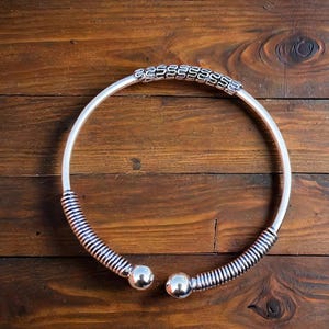 Silver Elegance Collection: Big Ball Silver Bangle-Bracelet