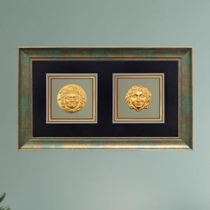 Vergina Star and Gorgoneion of Vergina Medusa Brass Medal Set Handmade Ancient Greek Symbols Evil Eye Macedonian Vergina Sun Historical