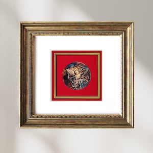 Eros Cupid Greek God of Love – Romantic Valentine’s Gift, Ancient Mythology Decor, Oxidized Brass Medal in Wooden Frame Anniversary Gift
