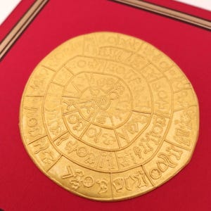 Phaistos Disc & Knossos Labyrinth Framed Brass Artwork Minoan Civilization Greek Mythology Decor Ancient Crete Gift History Enthusiast