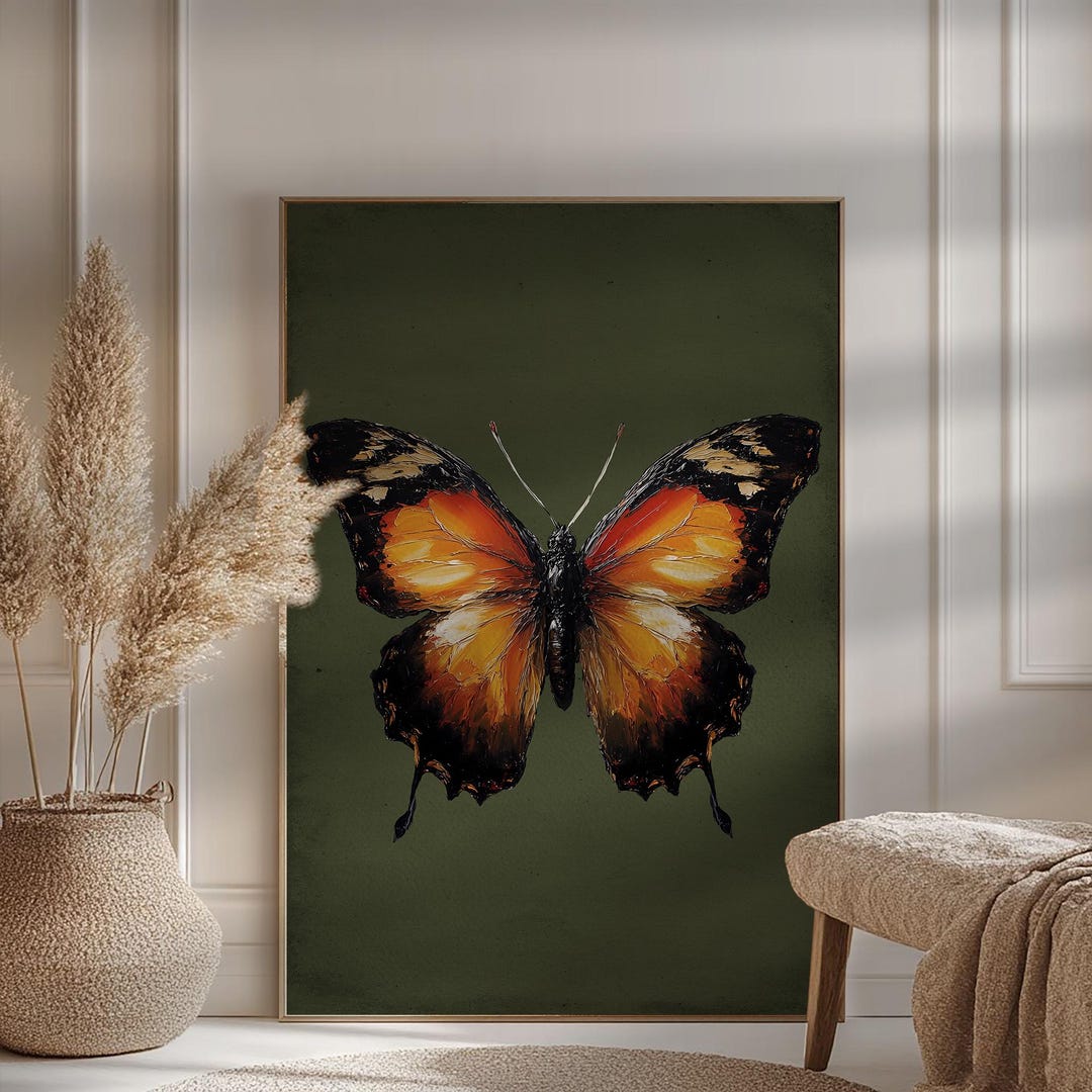 Vintage Butterfly Print, Dark Moody Insect Printable Wall Art ...