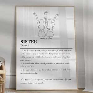 Personalised Sister Definition Print, Custom Name Poster, Sister Gift, Sister Print, Sister Quote Print, Sister Birthday Gift