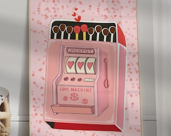 Matchbox Valentine’s Day Decor, Love Wall Art, Cute Pink Red Wall Art, Trendy Poster, Valentine Poster, Matchbox Love Poster