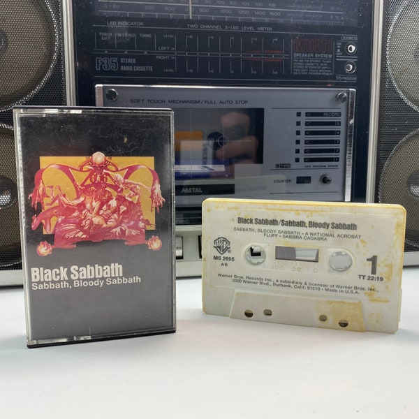 Black Sabbath - Sabbath, Bloody Sabbath Vintage Cassette Tape Heavy Metal Rock