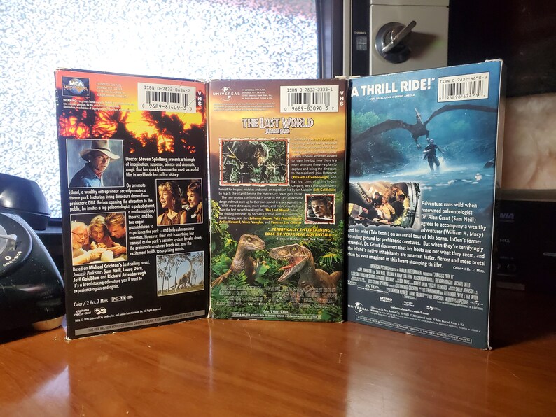 Jurassic Park 1 2 & 3 VHS Video Cassette Tapes Movie Etsy