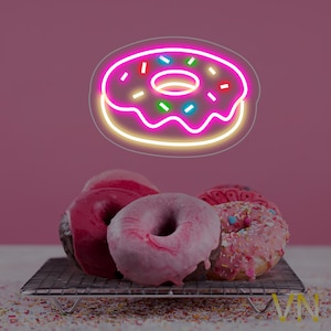 Donut Neon Sign Custom Neon Sign Donut Dessert Neon Sign Shop Food Decor Dopamine Decor Wall Decor Party Decor Opening Gift For Her Neon Art