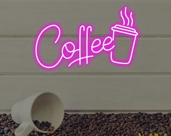 Coffee Neon Sign Custom Neon Sign Coffee Led Light Coffee Cup Neon Sign Cafe Bar Decor Shop Wall Decor Opening Sign Neon Art Business Sign