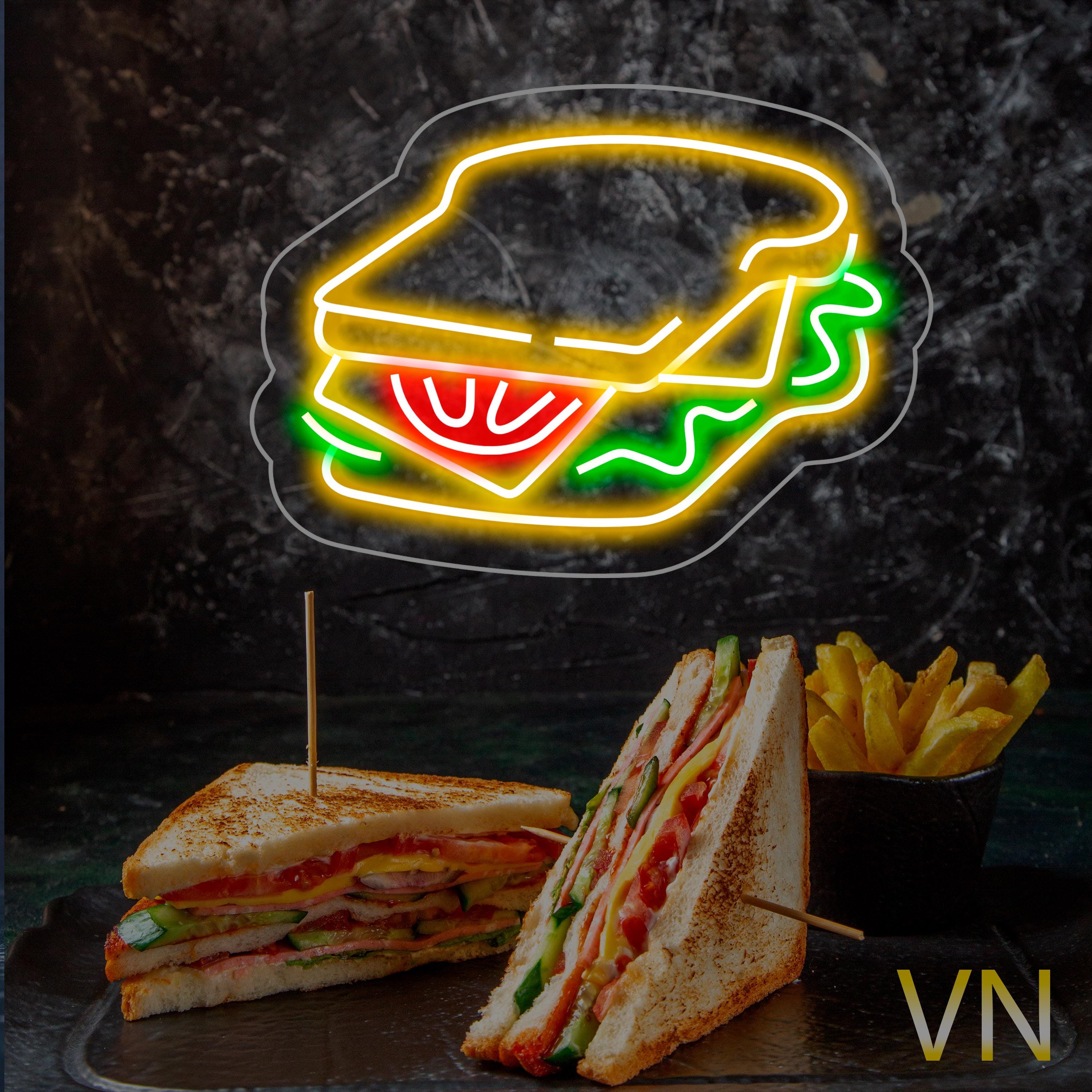 ネオンサイン ハンバーガー USB給電 LED オリジナル オーダーメイド