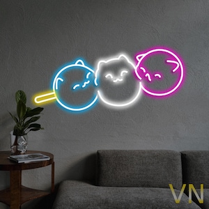 Kawaii JAPAN DANGO Cat - LED Neon Sign, Custom Neon, Neon Light, Gifts Idea, Gifts