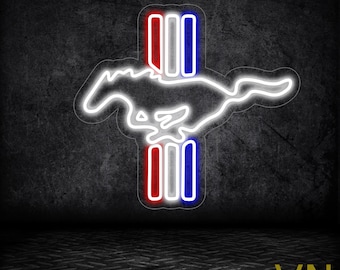 Car Logo Sign Neon Sign / Led NeonSign / mustang Neon Sign / Neon Sign Bedroom / Car Neon Sign/ Neon Bar Sign / Vintage Car Neon sign/ Neon