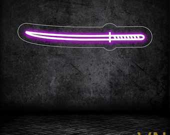 Katana Leuchtreklame, Samurai-Schwert LED-Neonlicht, Säbel-Wanddekor, benutzerdefinierte Katana-LED-Schild