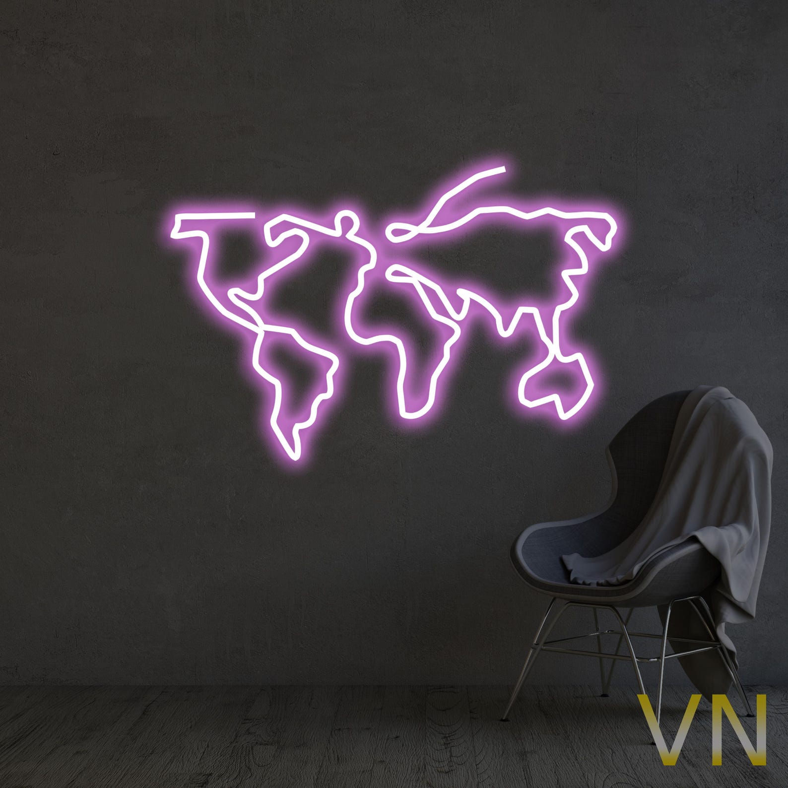 World Map Neon Sign, the World Sign Neon Light, Led Neon Sign Light ...