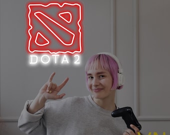 Dota 2 Logo Gamer LED Neon Sign - Custom Gaming Room Decor - Gift for Gamers, Esports Light for Stream Setup
