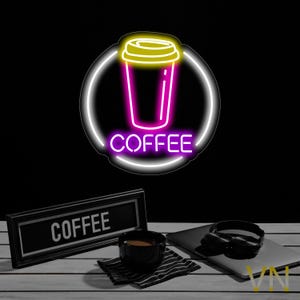 Coffee Neon Sign Custom Neon Sign Coffee Led Light Coffee Cup Neon Sign Cafe Bar Decor Shop Wall Decor Opening Sign Neon Art Business Sign