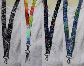 Lanyard Ready to Ship, Badge Holder, Fabric Lanyard, Keyring Holder,