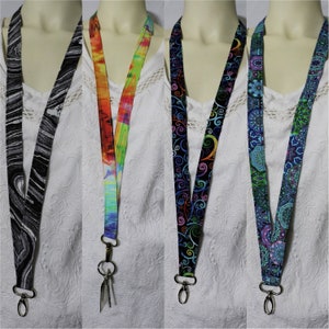Lanyard Ready to Ship, Badge Holder, Fabric Lanyard, Keyring Holder,