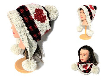 Frozen Snow Hat Plaid 4 Convertible Pony/Bun/Cowl Crochet Pattern PDF